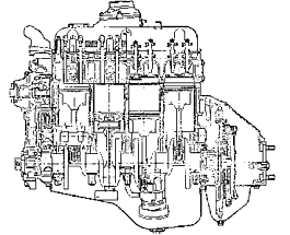 Двигатель 421.10 продольный разрез