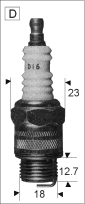 размер резьбовой части свечи Champion