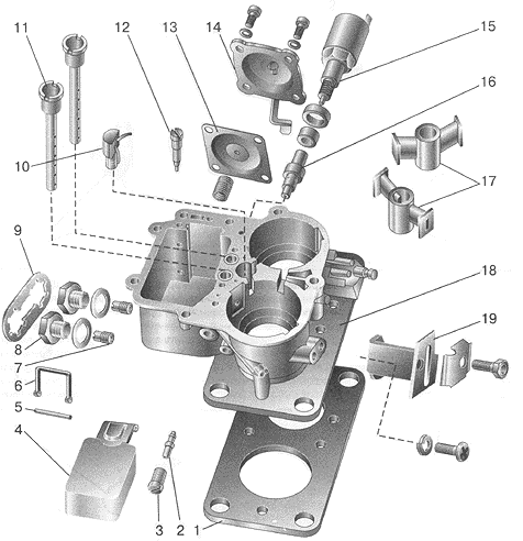 Рис 8. Сборка корпуса карбюратора